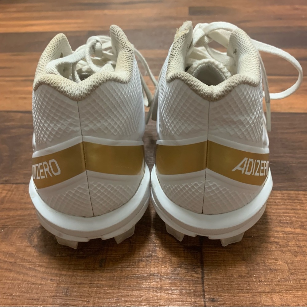 Adidas Men's Adizero Impact.2 American Football Cleats White/Gold Metallic 9.5 - Picture 6 of 9